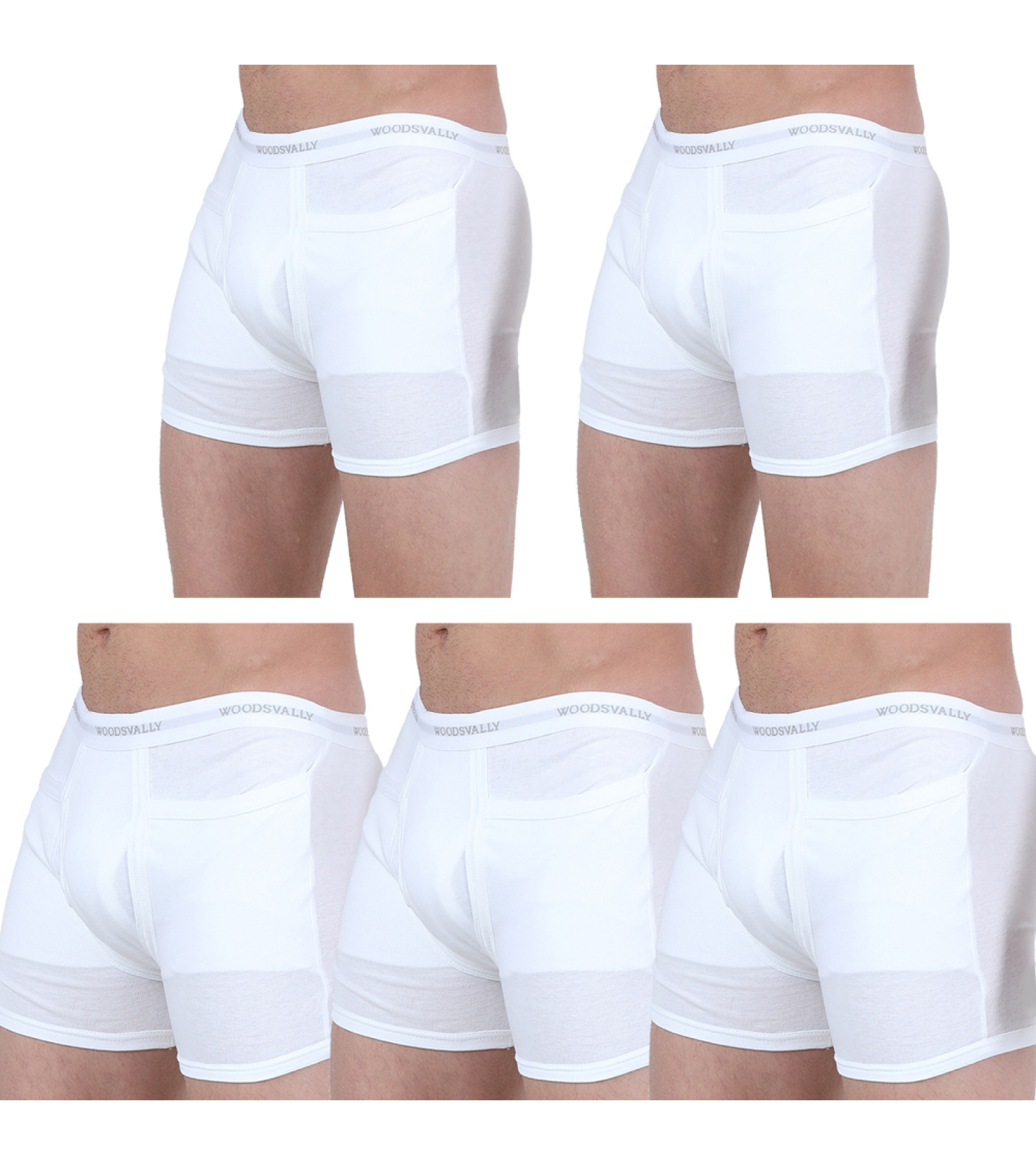 Men’s Trunk Combo Pack of 5 White | Regular Fit Trunk